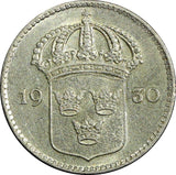 SWEDEN Gustaf V Silver 1930 G 10 Öre  KM# 780 (21 906)