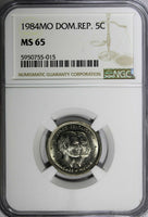 DOMINICAN REPUBLIC 1984 MO 5 Centavos NGC MS65 Sanchez and Mella KM# 59 (15)