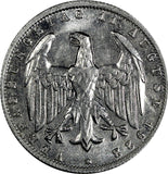 Germany,Weimar Republic 1922 G 3 Mark 3 Years of Weimar Constition UNC KM#29(1)