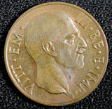 ITALY Vittorio Emanuele III  Bronze 1938 XVI R  5 Centesimi UNC KM# 73 (23 861)