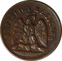 MEXICO 1897 CN 1 Centavo Small "N"  Mintage-300,000 Culiacan Mint KM# 391.1