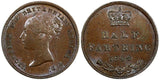 Great Britain Victoria Copper 1844 1/2 Farthing used for Ceylon UNC KM# 738 (52)