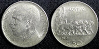 Italy Vittorio Emanuele III 1920 R 50 Centesimi Reeded Edge RARE DATE KM#61.2(9)