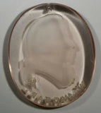 W.A.MOZART PENDANT .CAMEO STYLE . OVAL LIGHT PEACH  COLOR 37mm X 30mm