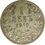 Bulgaria Ferdinand I Silver 1910 1 Lev Toned KM# 28 (22 340)