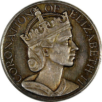 GREAT BRITAIN Silver 1953 ELIZABETH II 25th Anniversary WESTMINSTER ABBEY 28mm