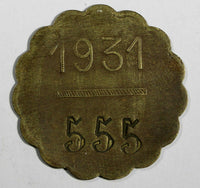 France Token 1931 BOULANGERIE COOPERATIVE - VIVIEZ 4kg-BREAD Brass 27 mm(18312)