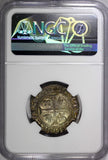 FRANCE Charles VI 1380-1422 Silver Blanc Guenar NGC AU55 Cremiu Duplessy-377a