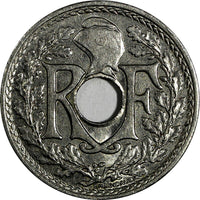 France Nickel 1914 25 Centimes "MES" 1st Year Type KM# 867 (19 948)