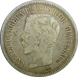 GUATEMALA Silver 1861 R 2 Reales Rafael Carrera Mintage-268,013 KM# 134 (23 205)