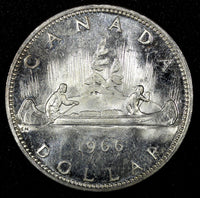 CANADA Elizabeth II Silver 1966 $1.00 Dollar  UNC KM# 64.1 (22 784)