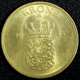 DENMARK Frederik IX Aluminum-Bronze 1958 C S 1 Krone GEM BU COIN KM# 837.2 (788)