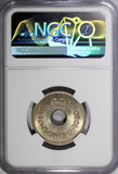 FIJI George VI 1937 1 Penny NGC UNC DETAILS  Low Mintage-360,000 KM# 7 (012)