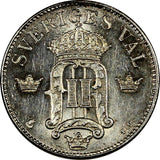 SWEDEN Oscar II Silver 1907 EB 10 Öre UNC Condition 1 YEAR TYPE KM# 774 (10 524)