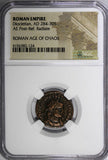 ROMAN.Diocletian AD 284-305 AE Post-Ref. Radiate Rev.Victory on Globe NGC (124)