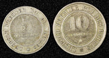 Belgium Léopold I LOT OF 2 COINS 1862/1 5 Centimes 1864 10 Centimes KM# 21,22(4)