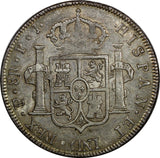 Bolivia Carlos IIII Silver 1803 PTS PJ 8 Reales XF Light Toning KM# 73 (9966)