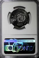 DOMINICAN REPUBLIC 2010 25 Pesos NGC MS65 Gregorio Luperón KM# 107