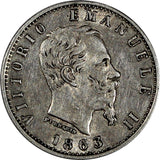 Italy Vittorio Emanuele II Silver 1863 M BN 20 Centesimi KM# 13.1 (20 339)
