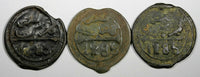 Morocco Sidi Mohammed IV LOT OF 3 COINS AH1285(1869) 4 Fulus Marrakesh C166.2(0)