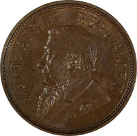 South Africa Johannes Paulus Kruger Bronze 1898 1 Penny UNC KM# 2 (19 523)
