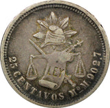 MEXICO Silver 1874 Mo M 25 Centavos Toned Mexico City Mint KM#406.7 (22 368)