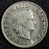 SWITZERLAND Nickel 1938 5 Rappen UNC Toned KM# 26b (23 892)