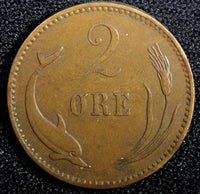 Denmark Christian IX Bronze 1902 VBP 2 Ore  KM# 793.2 (23 774)