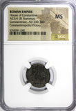 Roman Constantinian AD 330-340 AE3/4 NUMMUS NGC MS Constantinopolis/Victory (40)