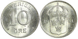 SWEDEN Gustaf V Silver 1931 G 10 Öre BU GEM COIN KM# 780 (22 144)