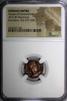 Roman Empire CONSTANS AD 337-350 AE4 BI NUMMUS (FOLLIS) /Two victories NGC (223)