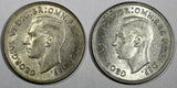 AUSTRALIA George VI  SILVER LOT OF 2 COINS 1951,1952 FLORIN UNC KM# 47,KM#48(2)