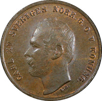 Sweden Carl XV Adolf Bronze 1870 1 Ore Choice UNC Condition KM# 705 (21 998)