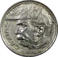 Brazil Silver 1935 2000 Reis Duke of Caxias 1 YEAR TYPE KM# 535 (22 314)