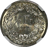 Switzerland Silver 1946 B 1/2 Franc NGC MS64 Standing Helvetia KM# 23 (026)