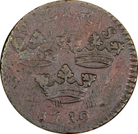 Sweden Ulrika Eleonora 1719 1 Ore OVERSTRUCK 1 Daler SM 1718 Lozenged KM364.2(1)