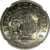Guyana 1970 $1.00 Dollar FAO -CUFFY NGC MS65+"PLUS" GEM BU  KM# 36 (021)