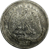 MEXICO Silver 1887 Go R 25 Centavos Guanajuato Mint-312,000 KM#406.5 (19 126)