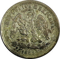 MEXICO Silver 1889 Go R 25 Centavos Guanajuato Mint KM# 406.5 (19 090)