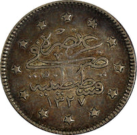 Turkey Mehmed V Silver AH1327//2 (1910) 2 Kurush Toning KM# 749 (18 274)