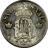 SWEDEN Oscar II Silver 1907 EB 10 Öre UNC Condition 1 YEAR TYPE KM# 774