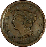 US Copper 1853 Braided Hair Large Cent 1 c. (17 099)