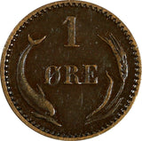 Denmark Christian IX Bronze 1894 VBP 1 Ore 1st Year Type KM# 792.2 (18 594)