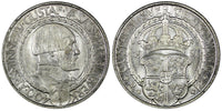 SWEDEN Gustaf V Silver 1921 W 2 Kronor 400th Political Liberty KM# 799 (106)