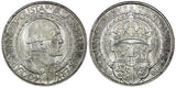 SWEDEN Gustaf V Silver 1921 W 2 Kronor 400th Political Liberty KM# 799 (106)