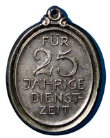 GERMANY Silver Oval Medal 1884 FUR 25 JAHRIGE DIENST-ZEIT Fire Service (8508)