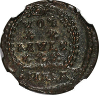 Roman Empire Constans 337-350 A.D. AE Nummus / VOT / X / NGC AU (070)