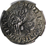Belgium Hainaut William I (1304-37 )Demi-Gros Chevalier NGC AU58 TOP GRADED Ch45
