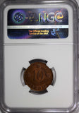 Finland Copper 1919 10 Pennia NGC UNC DET. 1st Year Type KM# 24 (177)