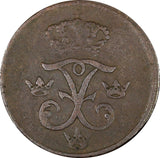 Sweden Frederick I Copper 1731 S.M. 1 ORE Early Date Type KM#416.1  (21 354)